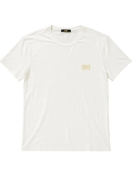 Cavalli Class - Ανδρική Μπλούζα T-Shirt Κοντομάνικη Regular Fit QXO03DJD003-00053 Λευκό