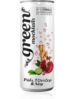 Green Cola Mocktail Αναψυκτικό Ρόδι-ginger-lime με Ανθρακικό 330ml - 4x330ml