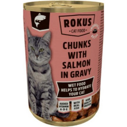 Rokus Adult Chunks with Salmon in Gravy 410gr