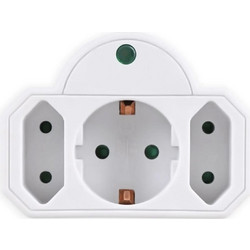 POWERTECH PT-816 Πολύμπριζο 3 Θέσεων Προστασία Ρεύματος White