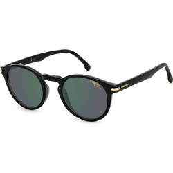 Carrera CA301S 807Q3 Ανδρικά Γυαλιά Ηλίου Στρογγυλά Κοκάλινα Μαύρα με Γκρι Φακό