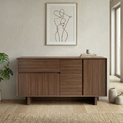Μπουφές Capri Megapap χρώμα καρυδί milano 146x45x76,5εκ