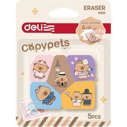 DELI ΓΟΜΑ BLISTER 5 ΤΕΜΑΧΙΑ CAPYPETS ΔΙΑΦΟΡΑ ΣΧΕΔΙΑ 1 (Το προιόν πωλείται σε μεμονωμένα τεμάχια του ενός)