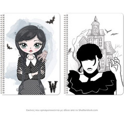 Πακέτο 4x Loginotes SPIRAL LINE THE W GIRL, A5/14X20 Soft Touch+UV 80γρ, 90 φύλλα