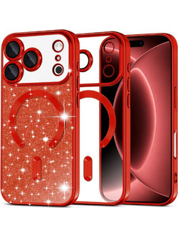 Techsuit Luxury Glitter MagSafe Θήκη (iPhone 18 Pro Max / 17 Pro Max) Red