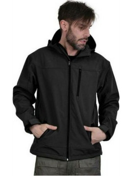 Ergo Ζακέτα Εργασίας Softshell Ψύχους με Κουκούλα Μαύρη - 5301
