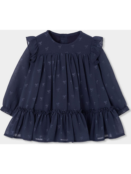 Boboli Φόρεμα Chiffon Dress Laces 754051-9972 Μπλε Σκούρο Κορίτσι