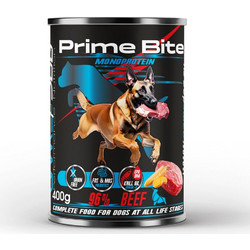 PRIME BITE Monoprotein Beef with carrots - wet dog food - 400g
