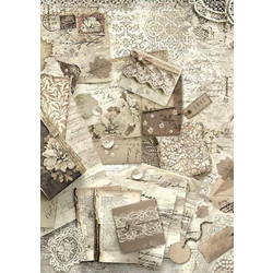 Stamperia Ριζόχαρτο Decoupage A4 (21X29,7cm) Old Lace Letters