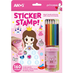 ΒΙΒΛΙΑ ΖΩΓΡΑΦΙΚΗΣ AMOS STICKER STAMP PRINCESS