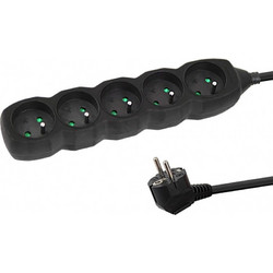 Esperanza ELK208K Power strip 5GN/3M Black ELK208K