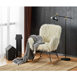 Diommi Πολυθρόνα Γούνινη Λευκή Austin 60-20369