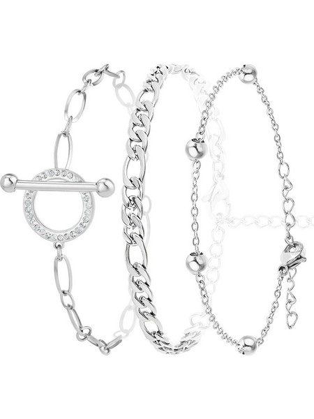 So Charm Σετ 3 Βραχιόλια Ασημί με Κρύσταλλα Swarovski BS3158+B2384+B2371-A