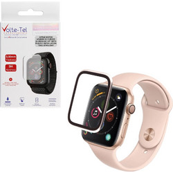VOLTE-TEL TEMPERED GLASS APPLE WATCH 4/5/6/SE 40mm 3D CURVED ALUMINIUM 1.57" 0.30mm FULL COVER & INSTALLATION TOOL STARLIGHT