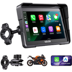 VEVOR Ασύρματο CarPlay & Android Auto για Μοτοσυκλέτα 7" HD Οθόνη Αφής, GPS, Dual Bluetooth, IP67 MTCGPSGDTYCMZRZCI001V9