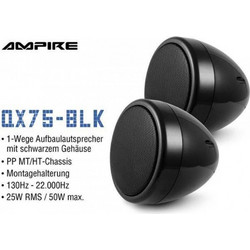 Ampire QX75-CHR Σετ Tweeter Αυτοκινήτου Στρογγυλά 25W RMS 88dB
