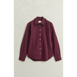 Gant Frilly Classic Oxford Γυναικείο Πουκάμισο με Βολάν Μπορντό Σκούρο 4300729