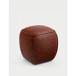 Tuffet Bragi Brown Fabric: 100% Vegan Leather 40x40x44 cm