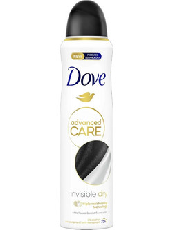 Dove Advanced Care Invisible Dry Γυναικείο Αποσμητικό Spray 72h Χωρίς Αλουμίνιο 150ml