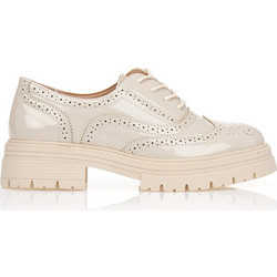 Oxfords δετά μπεζ λουστρίνι