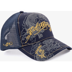 Ed Hardy Outline Dragons Ανδρικό Καπέλο Jockey με Δίχτυ Trucker Navy Μπλε ED6212