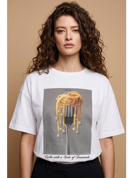 DEJAVU Γυναικείο Oversized T-Shirt Με Στάμπα