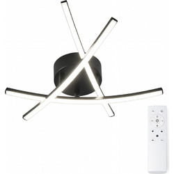 VenCore Zenith Black 7741-20034 - Μοντέρνο Φωτιστικό Οροφής Πλαφονιέρα LED 45W Μαύρο Αλουμίνιο με Ρυθμιζόμενο CCT Λευκό - Ημέρας - Θερμό & Χειριστ