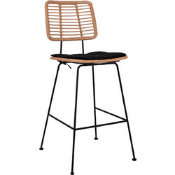 ΣΚΑΜΠΟ ΜΕΤΑΛΛΙΚΟ ΜΑΞΙΛΑΡΙ ALLEGRA WICKER ΜΠΕΖ 46,5x55x117,5Υ