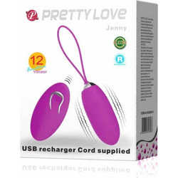 Pretty Love Jenny Δονητής Egg για Ζευγάρια με Τηλεχειριστήριο 7cm Μωβ