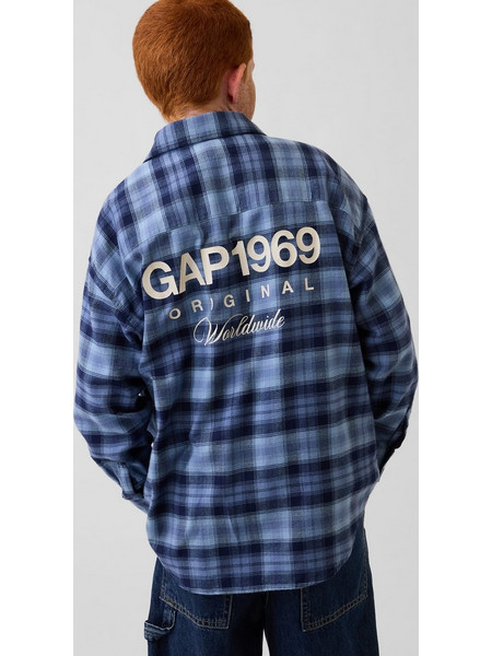 Παιδικό Πουκάμισο Oversized BLUE PLAID