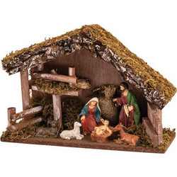 LianosXmas Ξύλινη Χριστουγεννιάτικη Φάτνη 32 x 10 x 19(h)cm SG251337