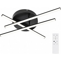 VenCore AxisX Black 7741-20017 - Μοντέρνο Φωτιστικό Οροφής Πλαφονιέρα LED 45W Μαύρο Αλουμίνιο με Ρυθμιζόμενο CCT Λευκό - Ημέρας