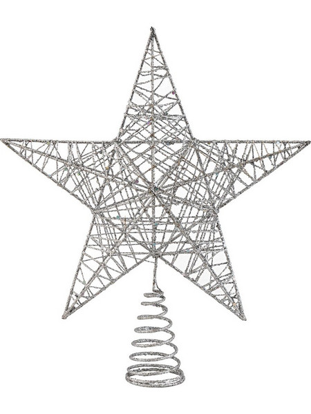 LianosXmas Ασημί Αστέρι Κορυφή Δέντρου 23 x 26cm 23704