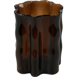 Κηροπήγιο καφέ κυματιστό 12,5x16cm - Plastona