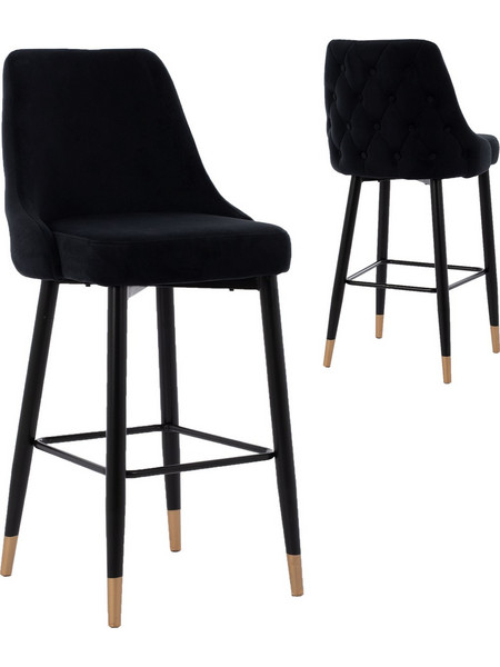 ΣΚΑΜΠΟ ΜΠΑΡ SERENITY HM8519.04 ΒΕΛΟΥΔΟ ΜΑΥΡΟ ΜΕ ΜΕΤΑΛΛΙΚΟ ΣΚΕΛΕΤΟ 53x48x110 εκ