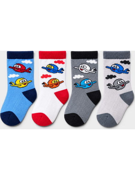 Design Baby Happy Airplanes Βρεφικές Κάλτσες 4 Τεμάχια DSNBB54-92-Πολύχρωμο