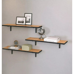 Ραφιέρα τοίχου Versa Megapap 3 τεμαχίων χρώμα pine oak 80x19x17εκ