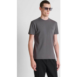 Antony Morato ανδρικό T-shirt με monogram patch Super Slim Fit - KS02731FA120033 Γκρι