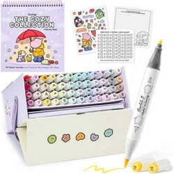 Ohuhu Honolulu B Kit 48 Alcohol Markers + Coloring Book Coco Wyo