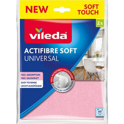 Vileda Actifibre Soft Σπογγοπετσέτες Γενικής Χρήσης Γκρι 30x26εκ. 2τμχ 171813