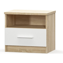 Κομοδίνο Geneva pakoworld φυσικό-λευκό 50x37x45.5εκ
