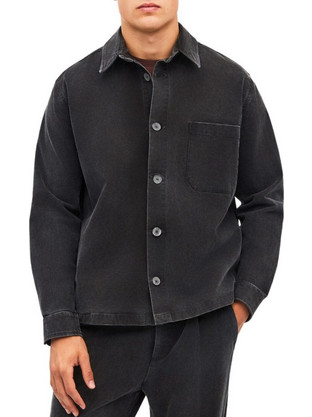 Dirty Laundry Relaxed Piquet Ανδρικό Πουκάμισο Overshirt Charcoal