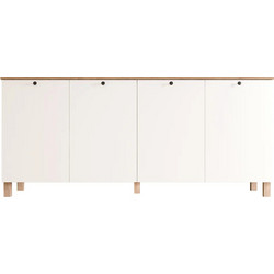 Μπουφές ArteLibre BALDER Λευκό/Φυσικό Μοριοσανίδα 180x42.1x80cm 15350200 ArteLibre