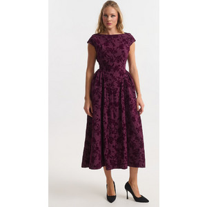 Floral Midi Φόρεμα Με Ανοιχτή Πλάτη & Δέσιμο