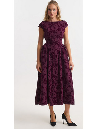 Floral Midi Φόρεμα Με Ανοιχτή Πλάτη & Δέσιμο