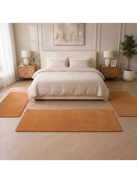 Σετ Κρεβατοκάμαρας 3τμχ Shaggy Soft Touch Caramel (2x70x130 + 1x70x200cm) J03-KHAKI-SET