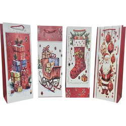 Χριστουγεννιάτικη Σακούλα Δώρου Ψηλή 35x12cm 12τμχ - Tall Christmas Gift Bag 12pcs 056047