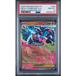 MEGA CHARIZARD X ex MEGA CHARIZARD TIN GEM MT 10