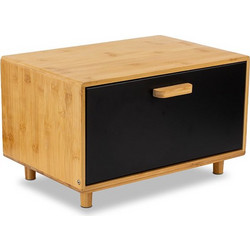 Ψωμιέρα από bamboo με μεταλλικό καπάκι total black 36cm