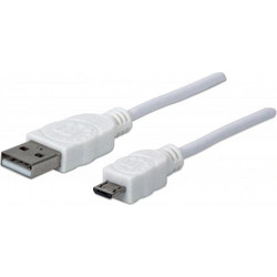 Manhattan Regular USB 2.0 to micro USB Cable Λευκό 1m (216236) 323987